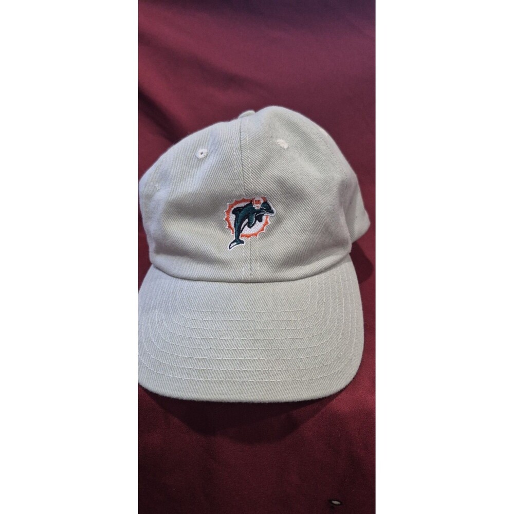 Vintage Miami Dolphins NFL Adjustable Dad Hat Khaki Beige Cap Taiwan OSFA EUC